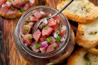 Glass jars for meat and fish